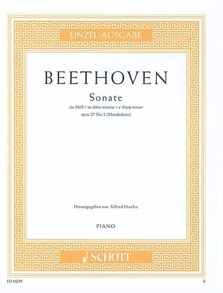 Book cover for Sonata in C# Minor, Op. 27, No. 2 (“Moonlight”)