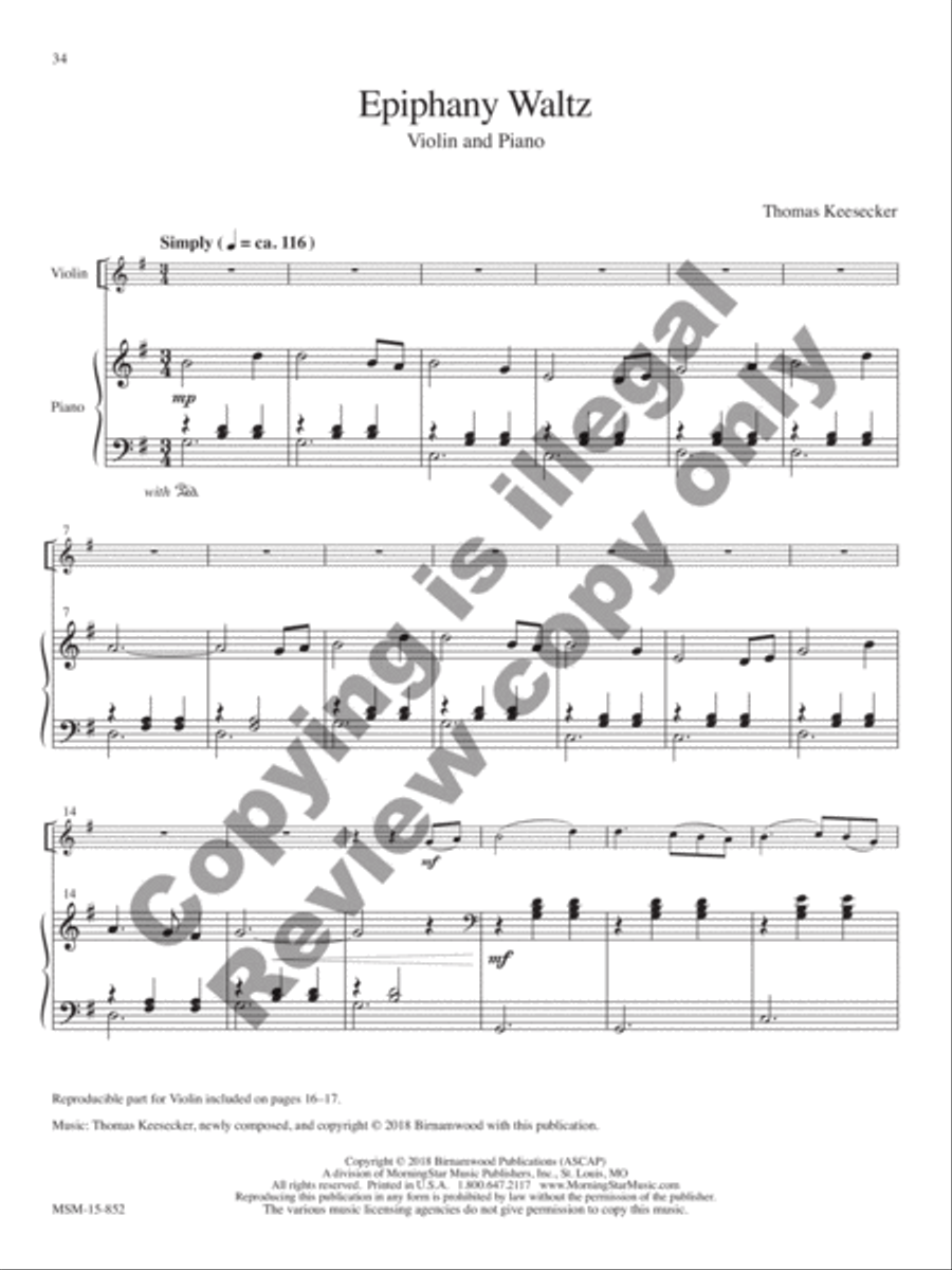 The Quiet Night: Piano Music for Christmas and Epiphany Piano Solo scores gallery preview page 13
