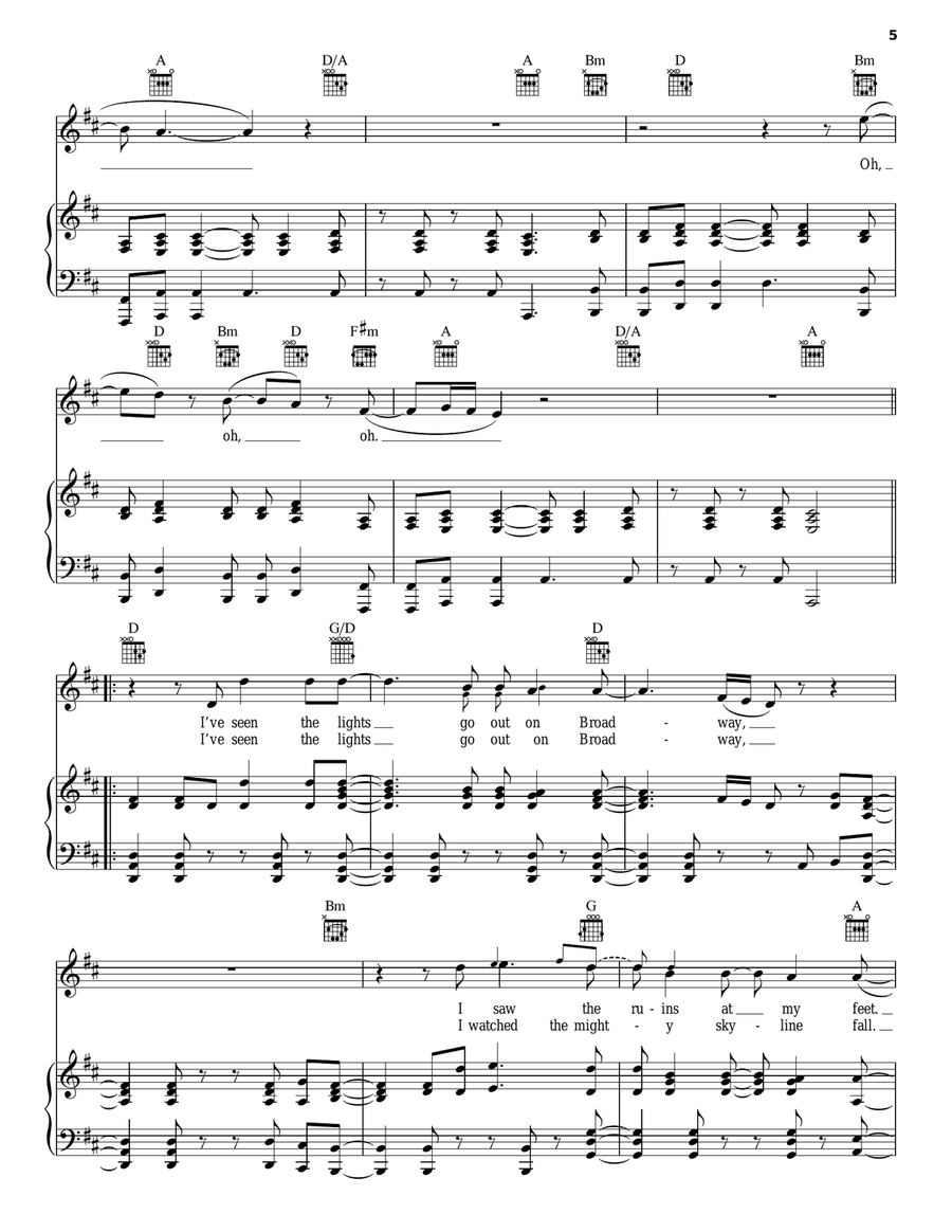 Miami 2017 (Seen The Lights Go Out On Broadway) Acoustic Guitar scores gallery preview page 5