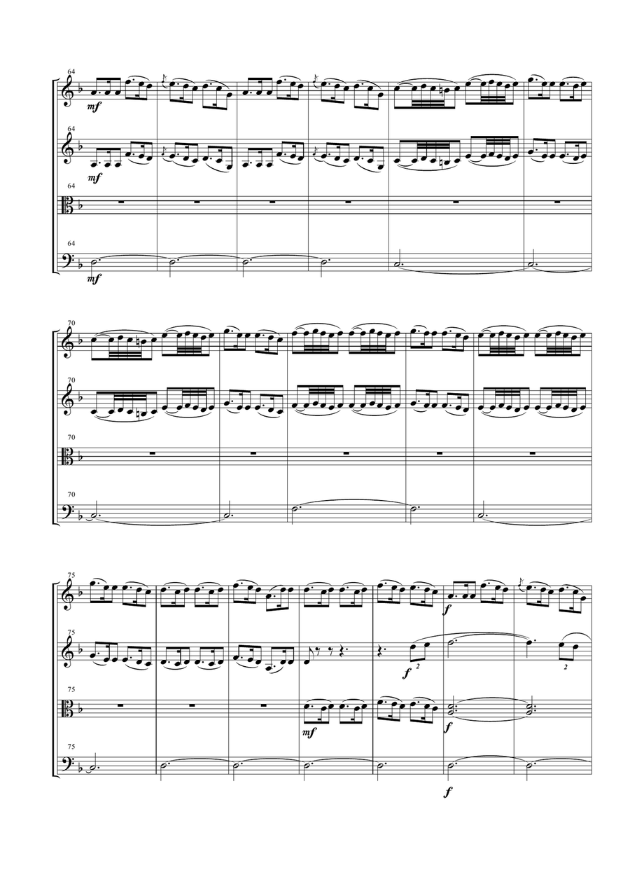 Last Of The Mohicans (main Theme) String Quartet scores gallery preview page 5