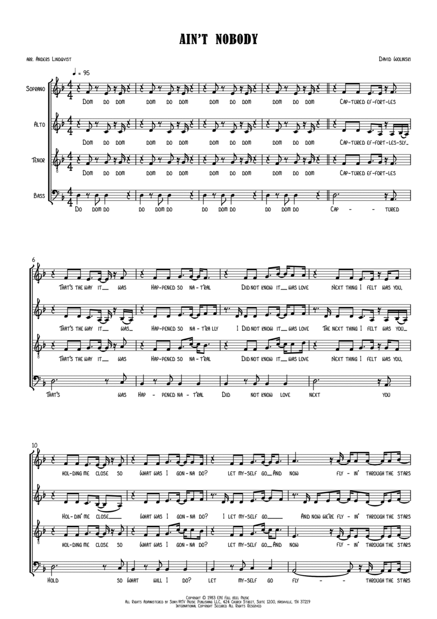 Ain't Nobody 4-Part scores gallery preview page 1