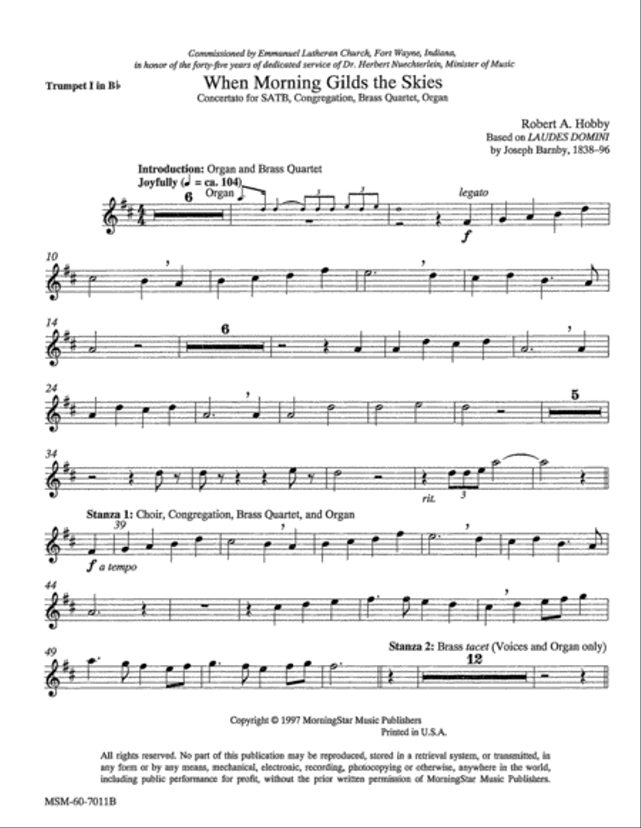 When Morning Gilds the Skies Choir scores gallery preview page 1