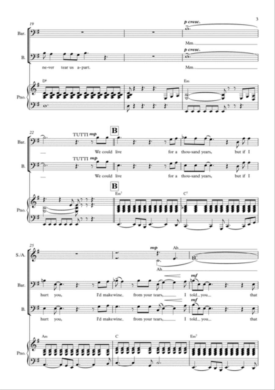 Never Tear Us Apart Choir scores gallery preview page 3