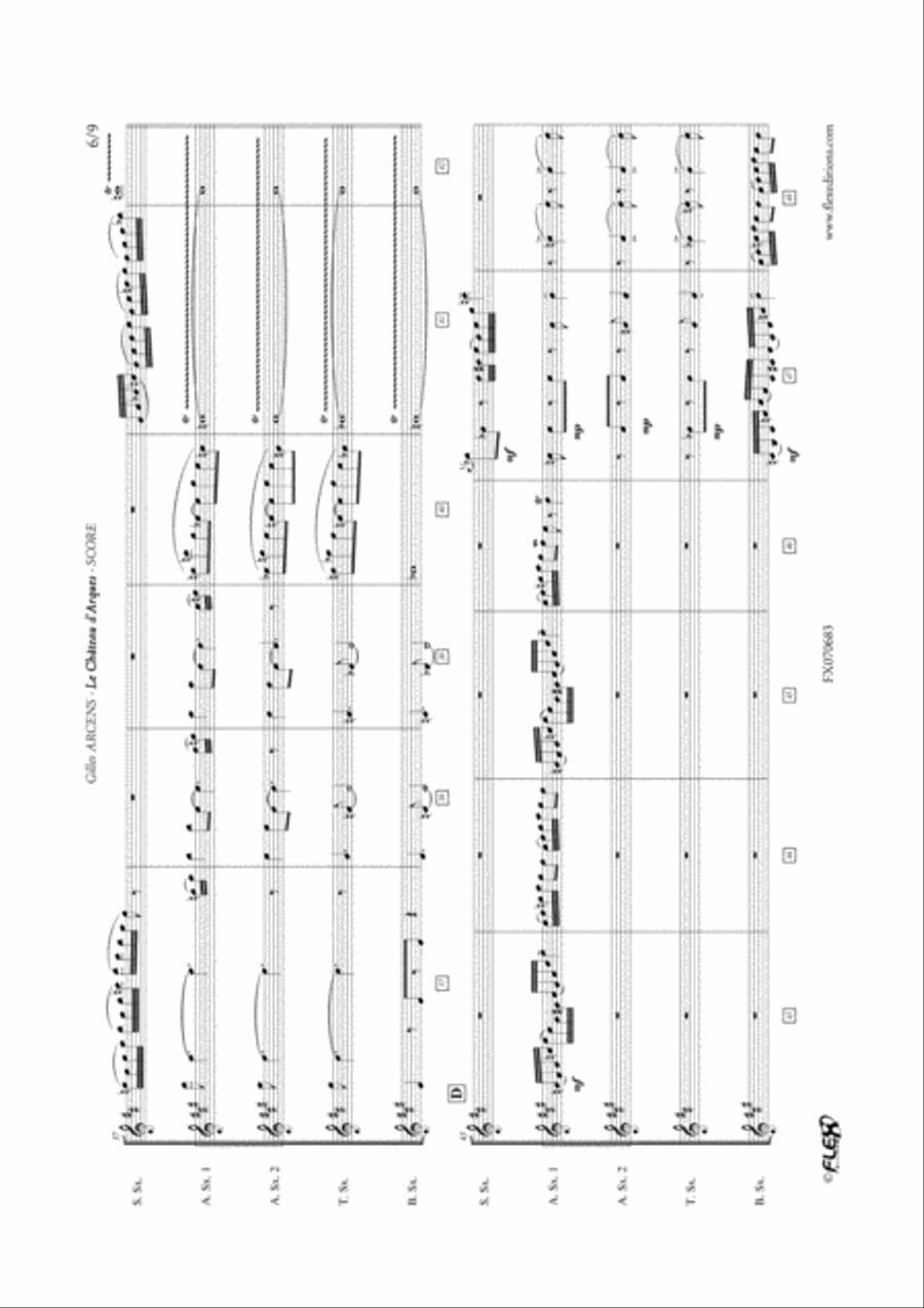 Le Chateau d'Arques Saxophone Quintet scores gallery preview page 6