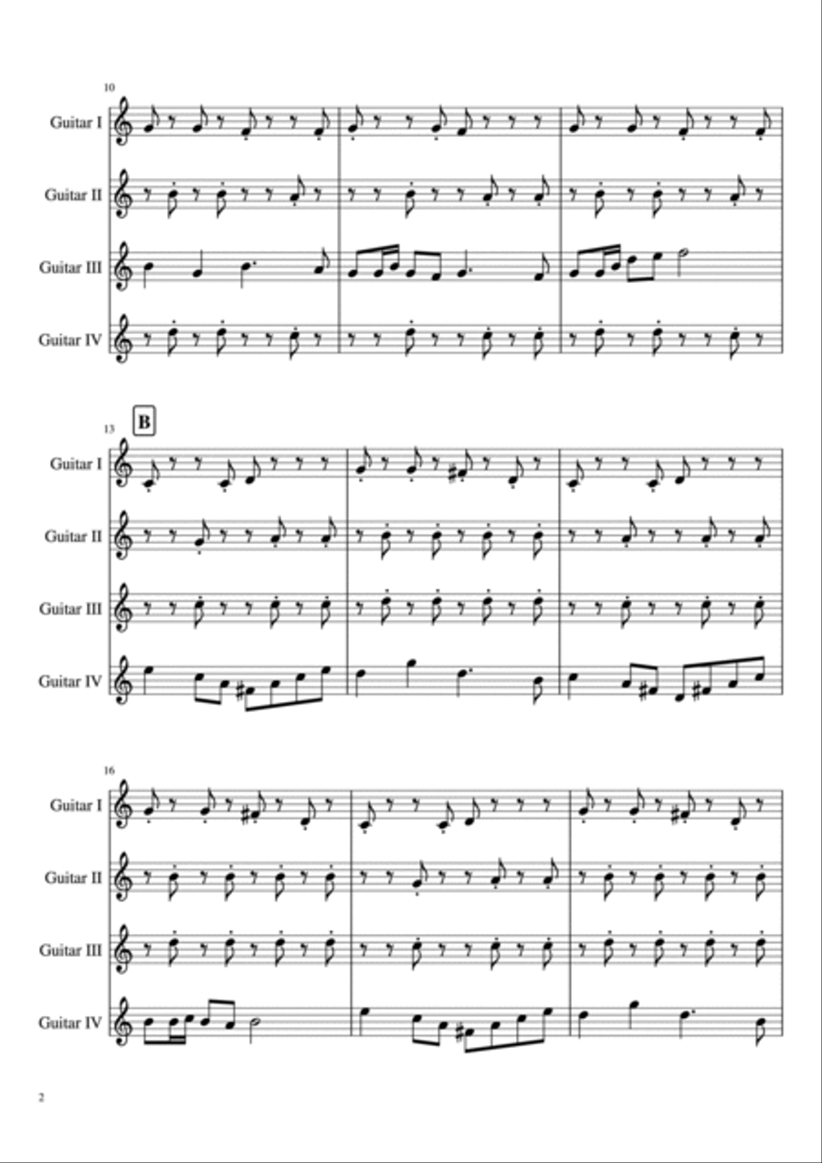 Chocobo's Theme Guitar Ensemble scores gallery preview page 2