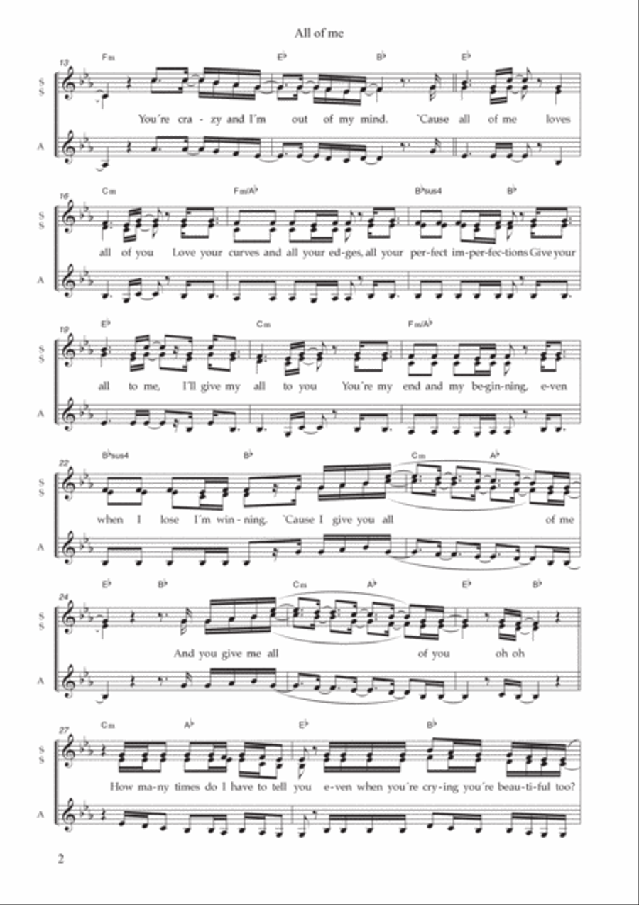 All Of Me SSA scores gallery preview page 2
