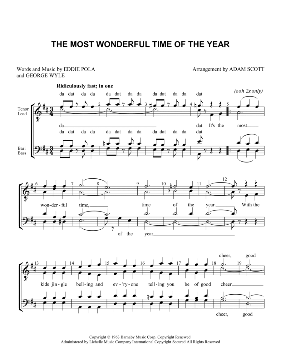 The Most Wonderful Time Of The Year TTBB scores gallery preview page 1