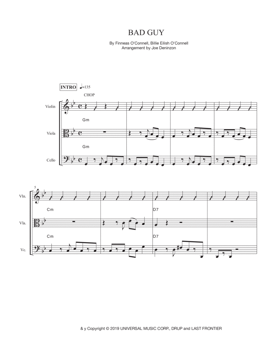Bad Guy String Trio scores gallery preview page 1