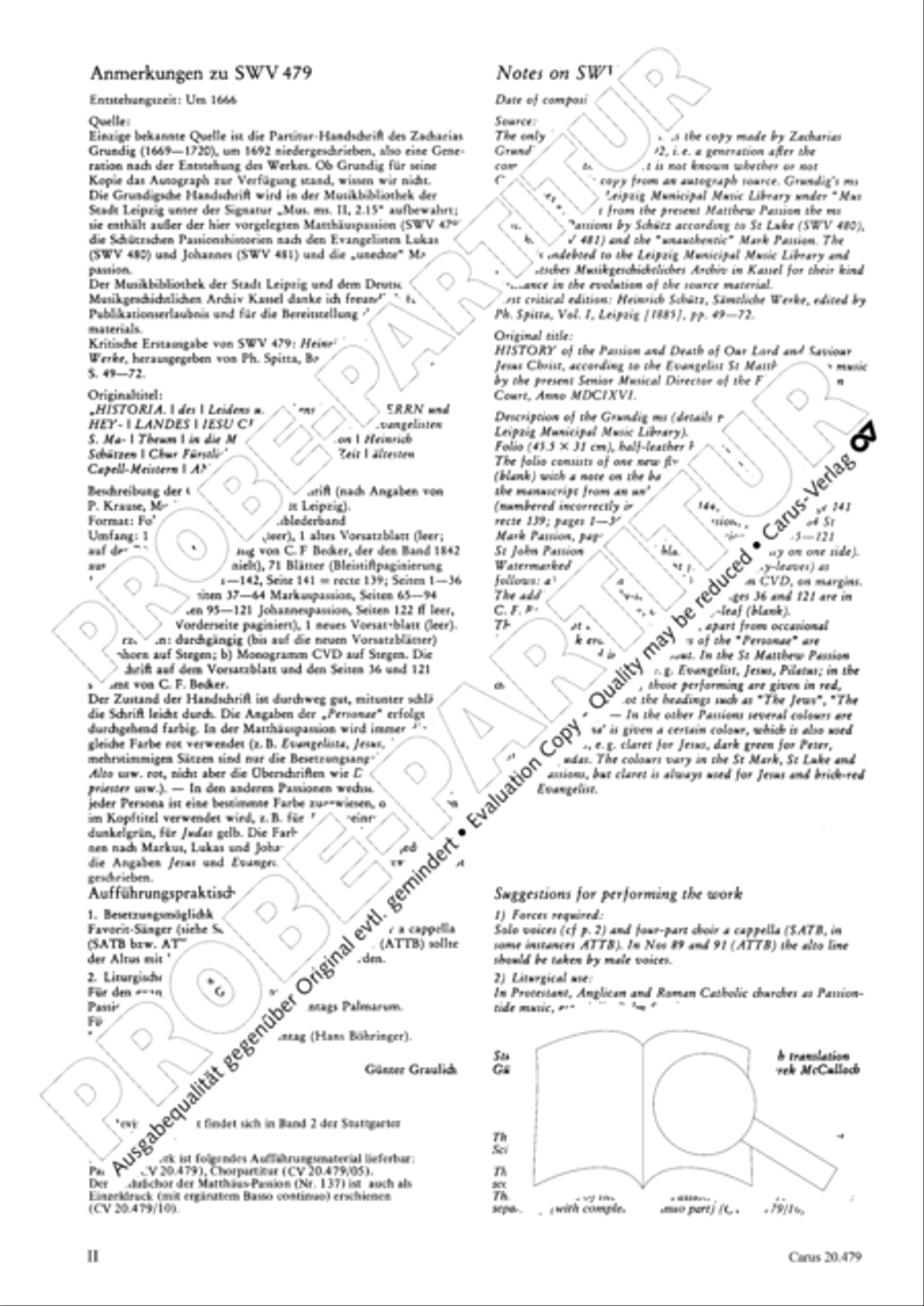 St. Matthew Passion (Matthaus-Passion) 4-Part scores gallery preview page 3