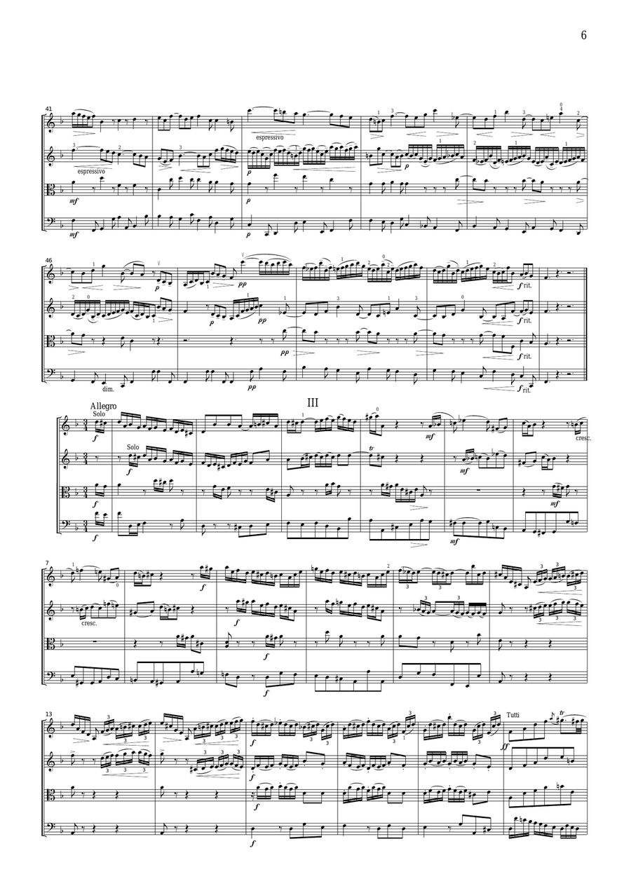 J.S.Bach Concerto for 2 Violins in d BWV1043, for string quartet, CB224 String Quartet scores gallery preview page 6