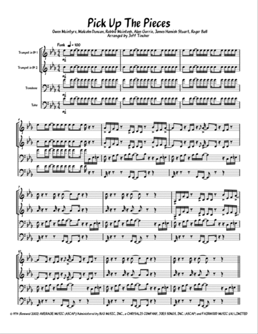 Pick Up The Pieces Brass Quartet scores gallery preview page 2