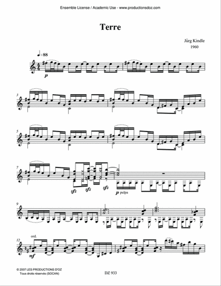 Terre Classical Guitar scores gallery preview page 2