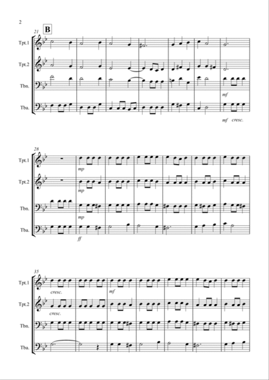 Coventry Carol for Brass Quartet Brass Quartet scores gallery preview page 2