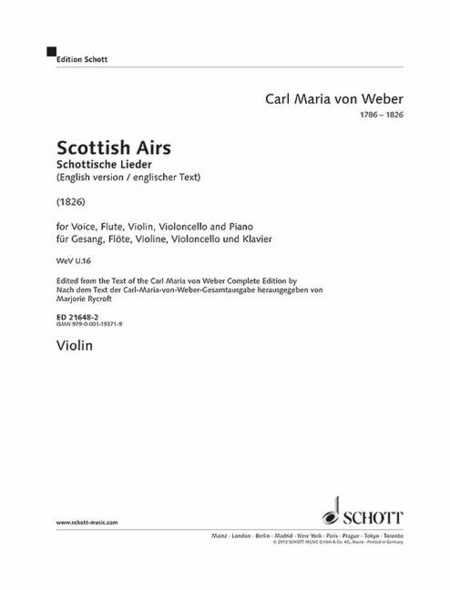 Scottish Airs Wev U.16 Violin Part (english Edition)