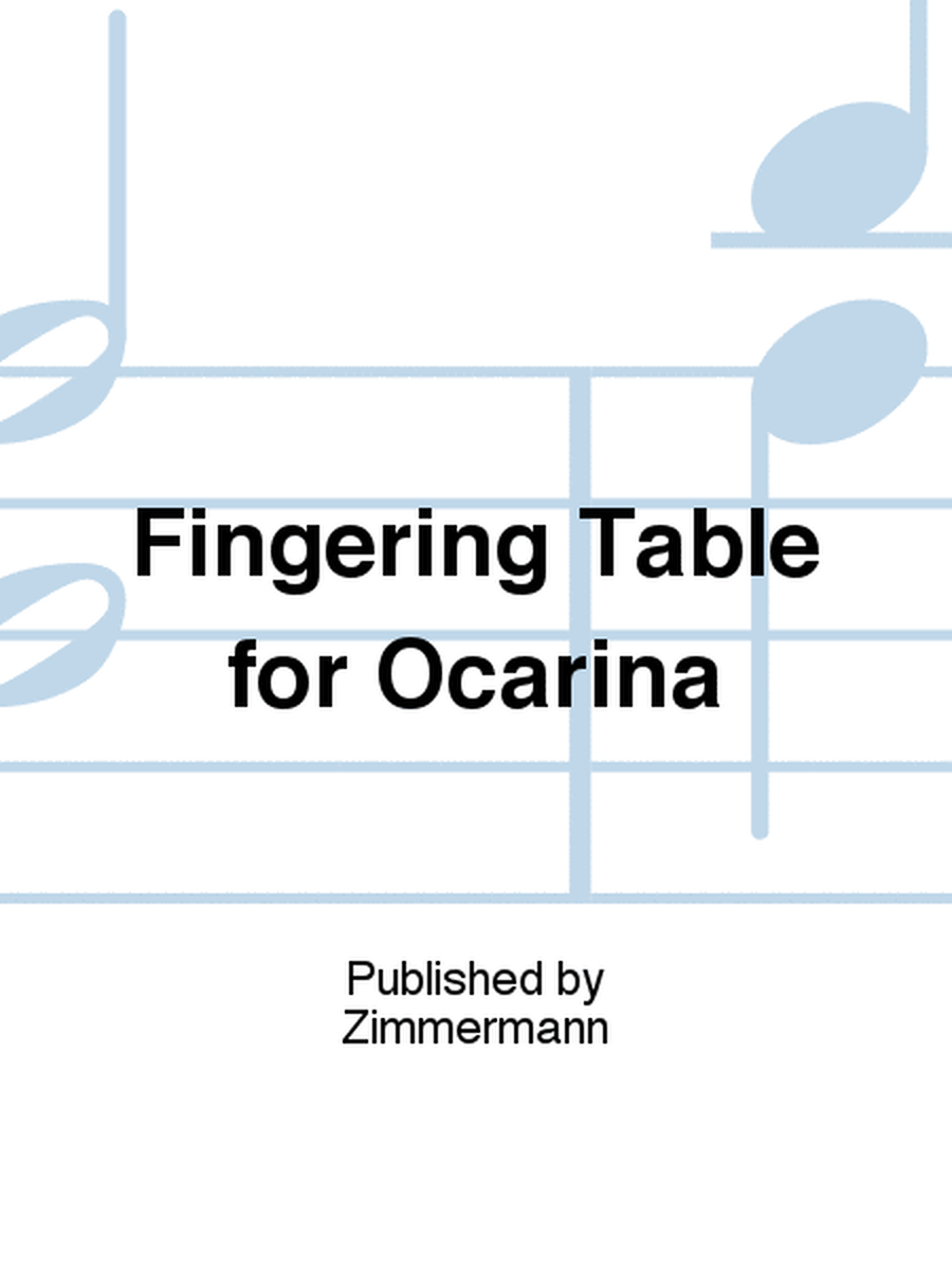 Fingering Table for Ocarina