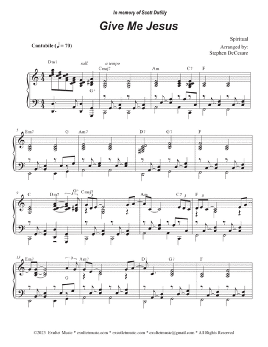 Give Me Jesus (Bb-Trumpet solo and Piano) image number null