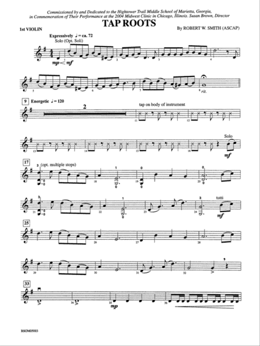 Tap Roots: 1st Violin Tap Roots: 1st Violin String Orchestra scores gallery preview page 1