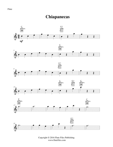 Chiapanecas - Flute Solo with Guitar Chords image number null