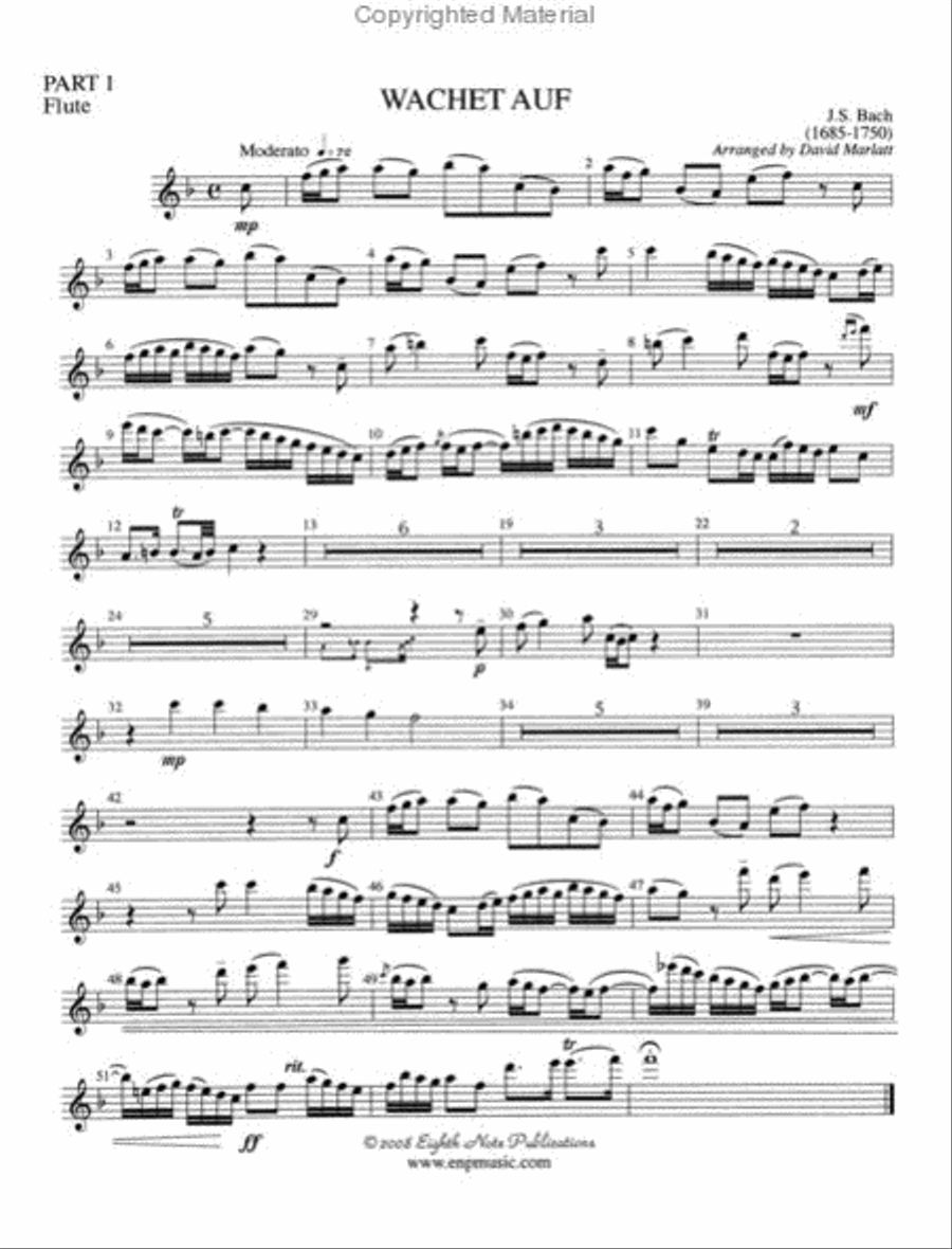 Wachet Auf (from Cantata 140) Woodwind Ensemble scores gallery preview page 4