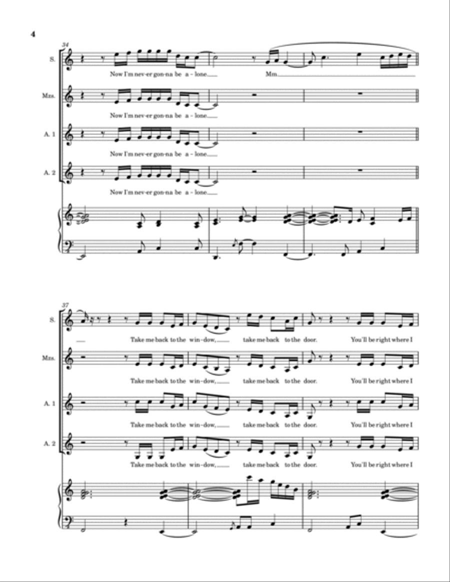 Never Gonna Be Alone SSAA scores gallery preview page 5