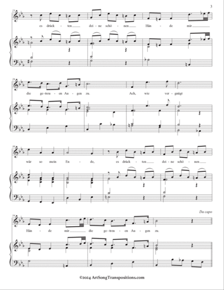 STÖLZEL: Bist du bei mir (transposed to 8 keys: E-flat, D, D-flat, C, B, B-flat, A, A-flat major) Voice scores gallery preview page 4