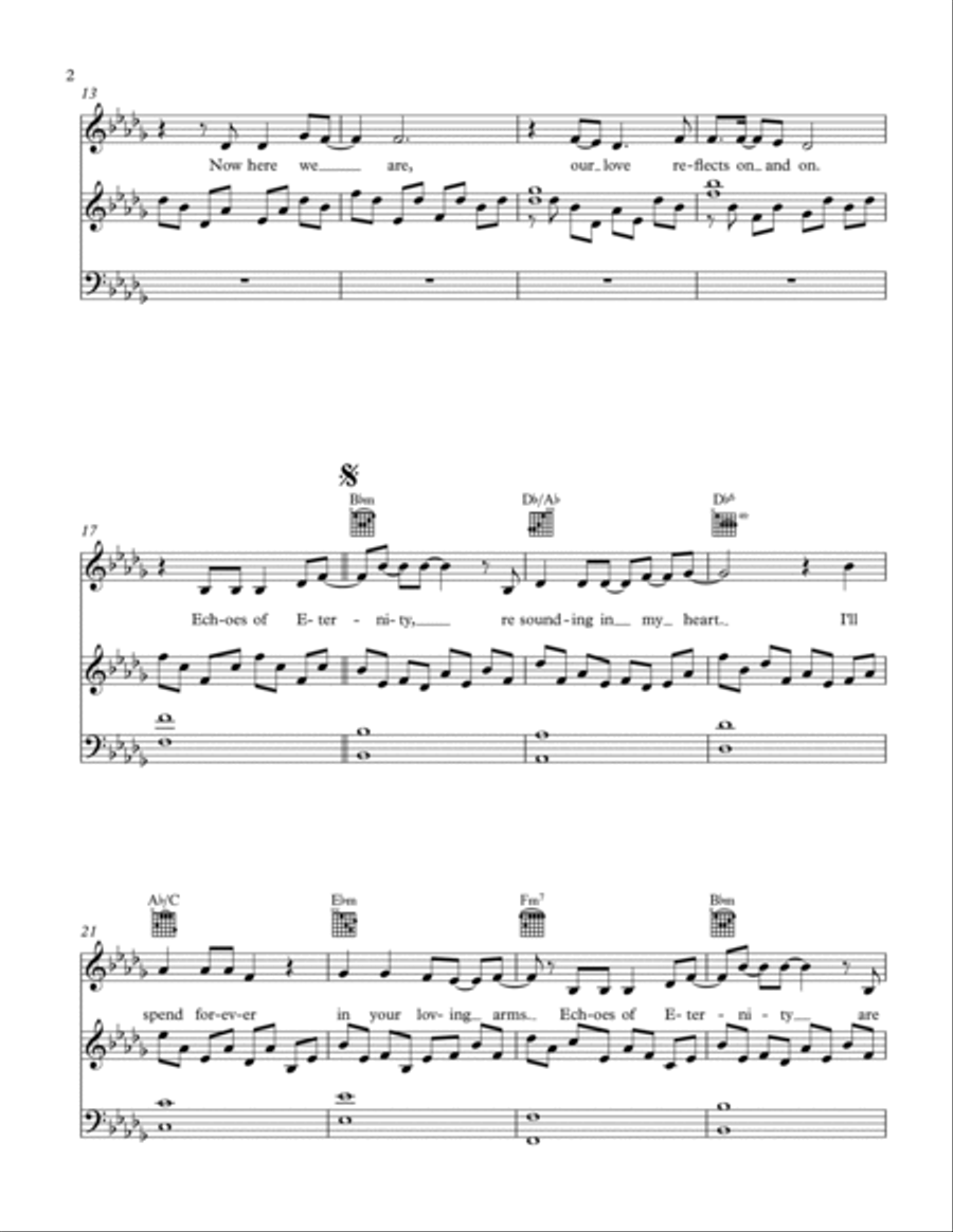 Echoes of Eternity Piano, Vocal, Guitar scores gallery preview page 3