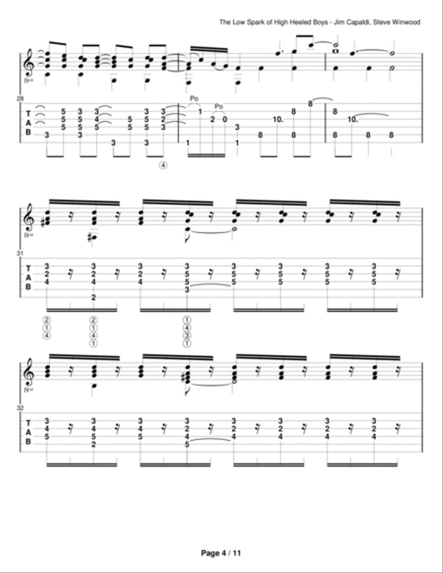 Low Spark Of High-heeled Boys Electric Guitar scores gallery preview page 4