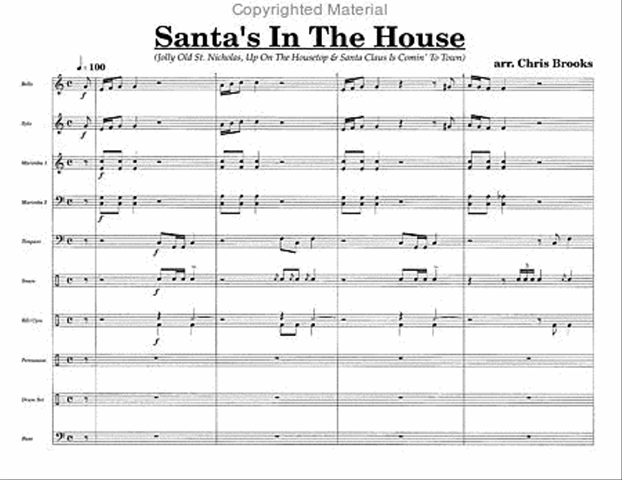 Santa's In The House Santa's In The House Percussion Ensemble scores gallery preview page 2