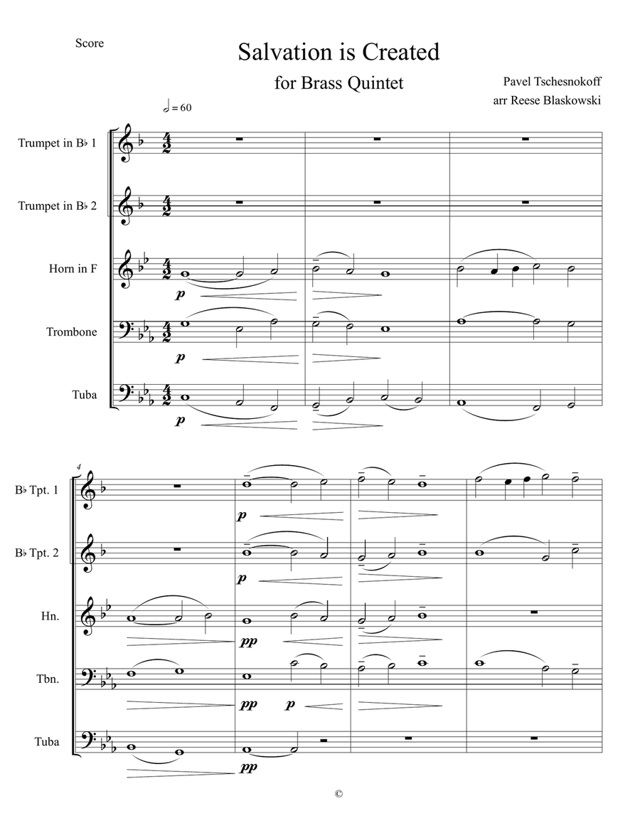 Salvation is Created - Brass Quintet Brass Quintet scores gallery preview page 2