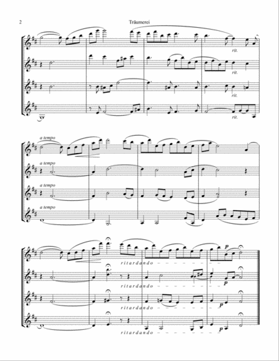 Traumerei / Dreaming for violin quartet Traumerei / Dreaming for violin quartet Piano Quartet scores gallery preview page 3