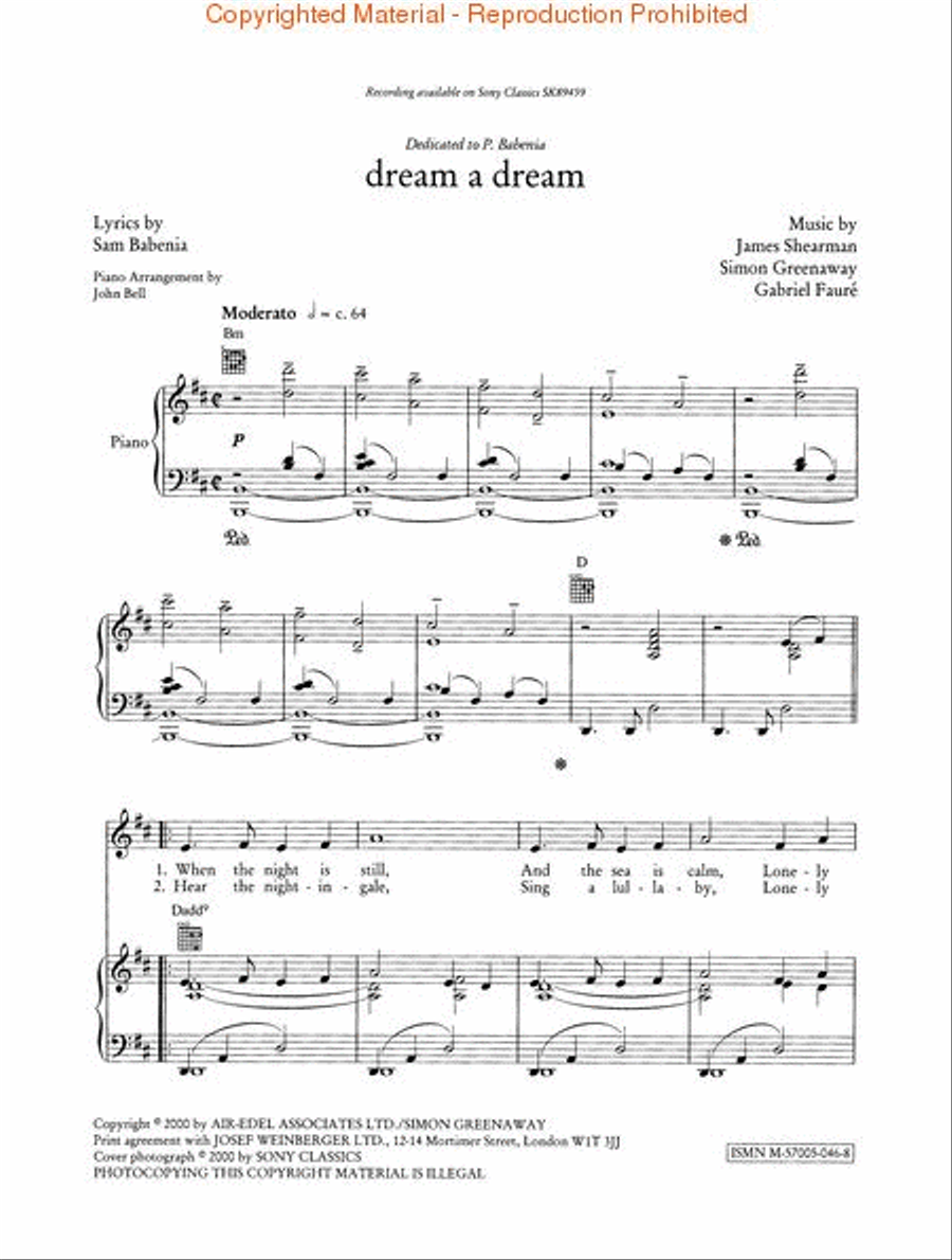 Dream a Dream Dream a Dream Voice scores gallery preview page 2