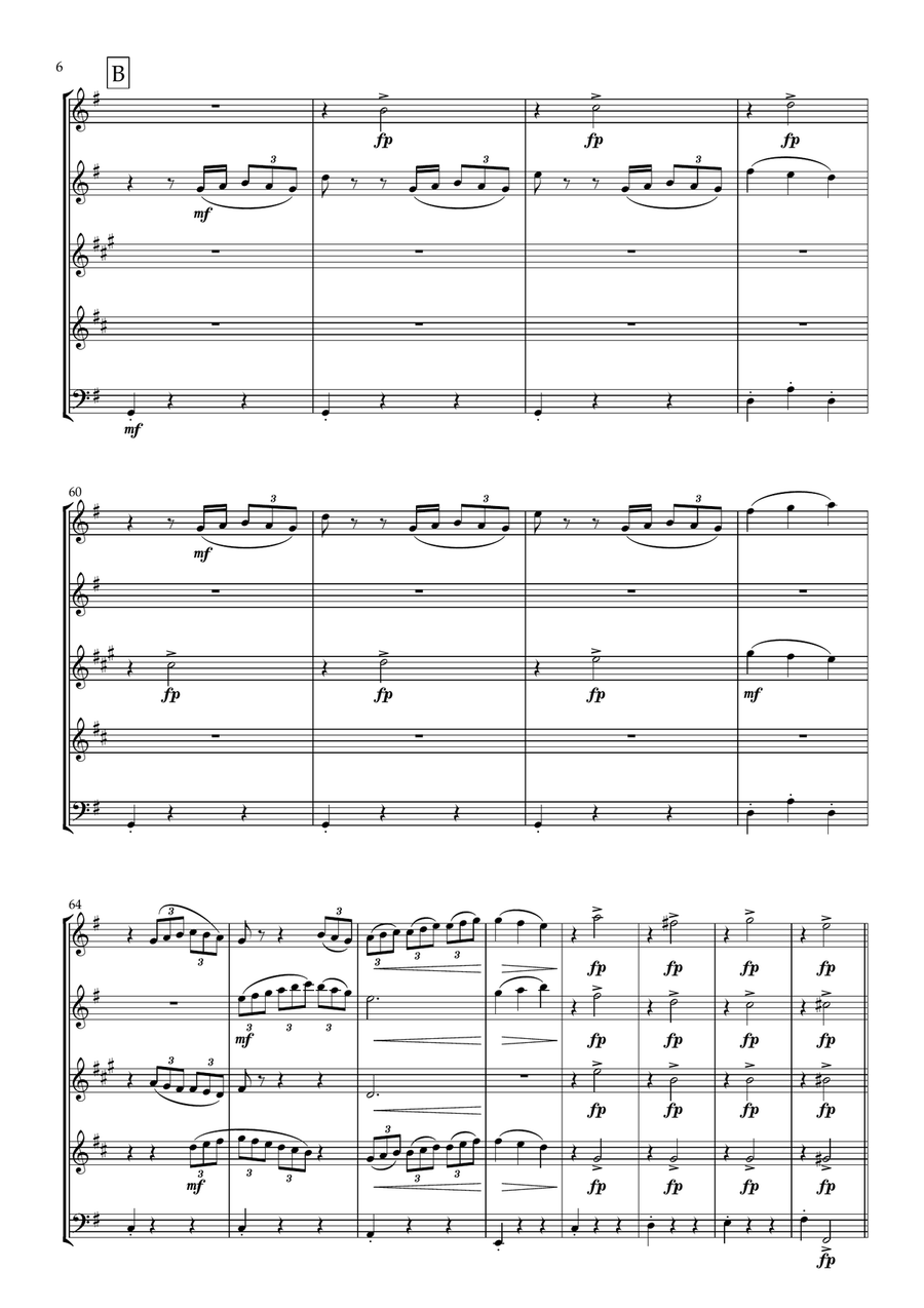 Wind Quintet - Flutterby Wind Quintet - Flutterby Woodwind Quintet scores gallery preview page 6