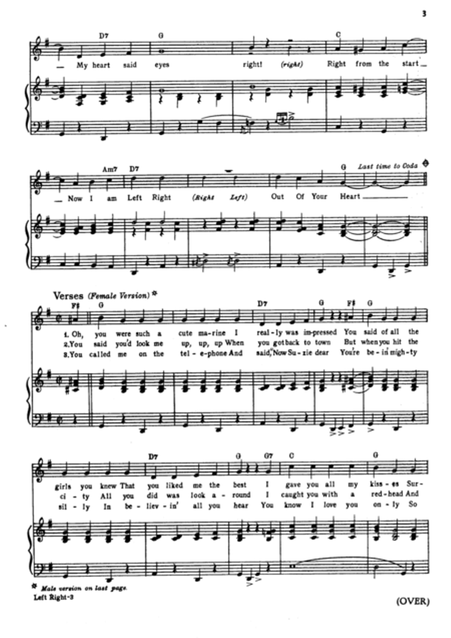 Left Right Of Your Heart (Hi-Lee Hi-Lo Hi-Lup-Up-Up) Voice scores gallery preview page 3