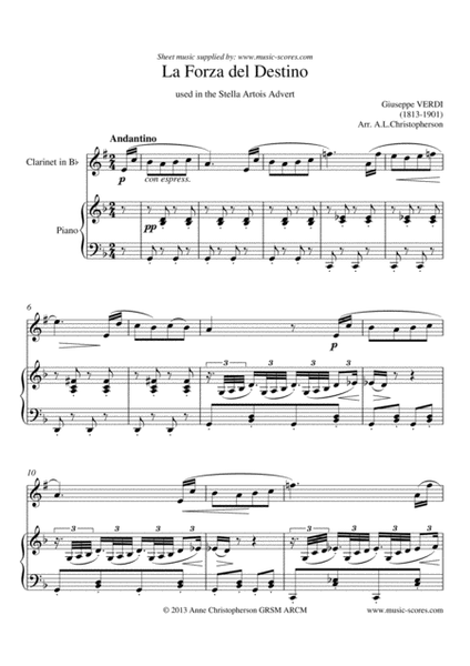Forza del Destino - Clarinet & Piano image number null