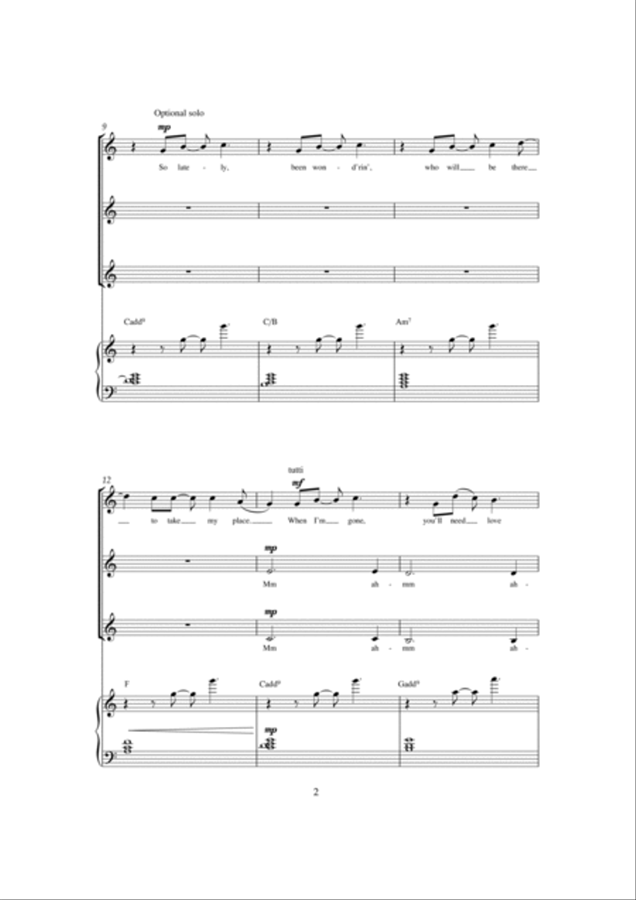 Wherever You Will Go SSA scores gallery preview page 2