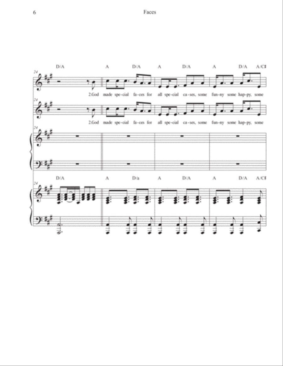 Faces Piano, Vocal, Guitar scores gallery preview page 6