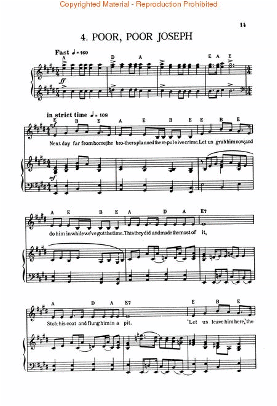 Joseph and the Amazing Technicolor Dreamcoat Voice scores gallery preview page 4