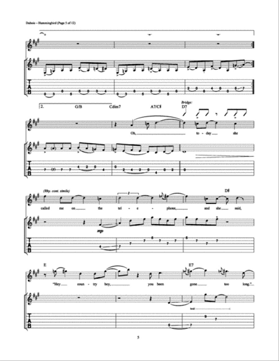 Hummingbird Electric Guitar scores gallery preview page 5