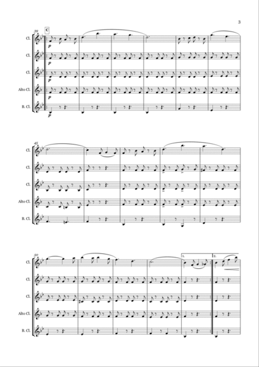 King Cotton March for Clarinet Quintet Clarinet Quintet scores gallery preview page 3