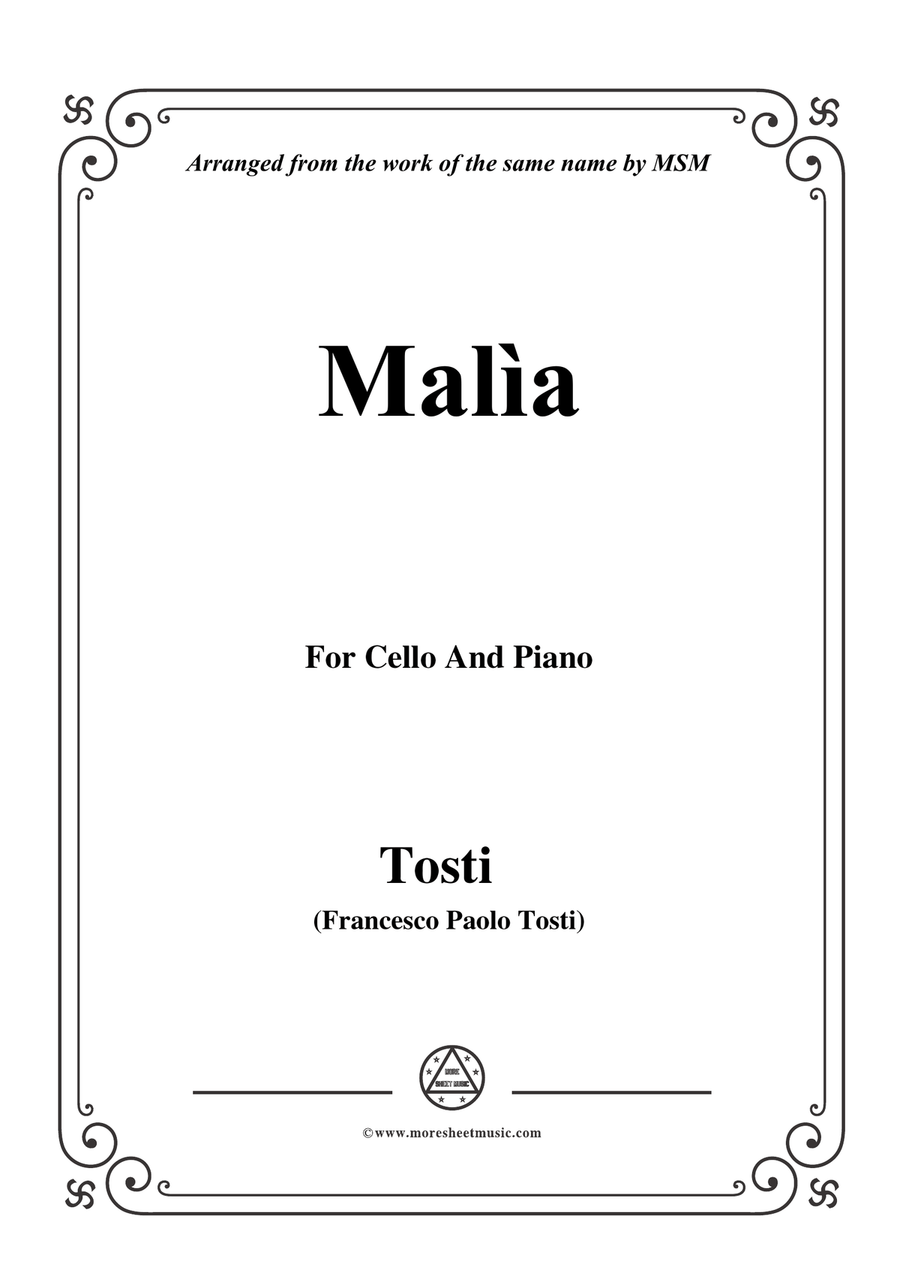 Tosti-Malìa,for Cello and Piano