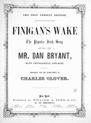 Finigan's Wake. The Popular Irish Song