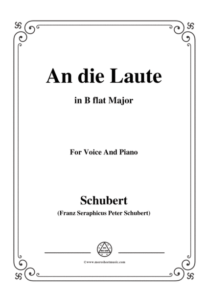 Schubert-An die Laute,Op.81 No.2,in B flat Major,for Voice&Piano image number null