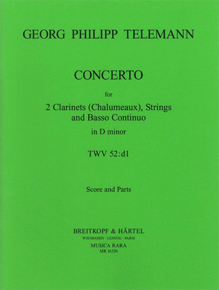 Book cover for Concerto in D minor TWV 52:d1