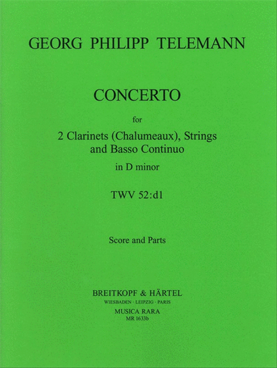 Book cover for Concerto in D minor TWV 52:d1