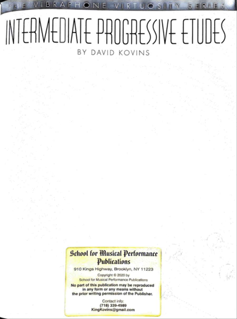 Intermediate Progressive Etudes - Vibraphone Method Book for 2 and 4 Mallets (Learn to Improvise)