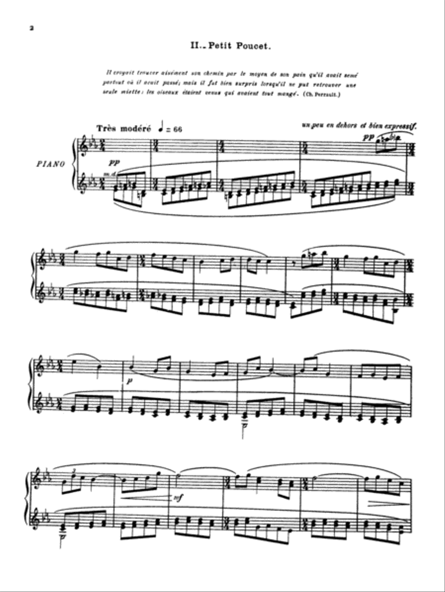 Ravel: Ma Mère l'oye (Mother Goose Suite) Piano Solo scores gallery preview page 1