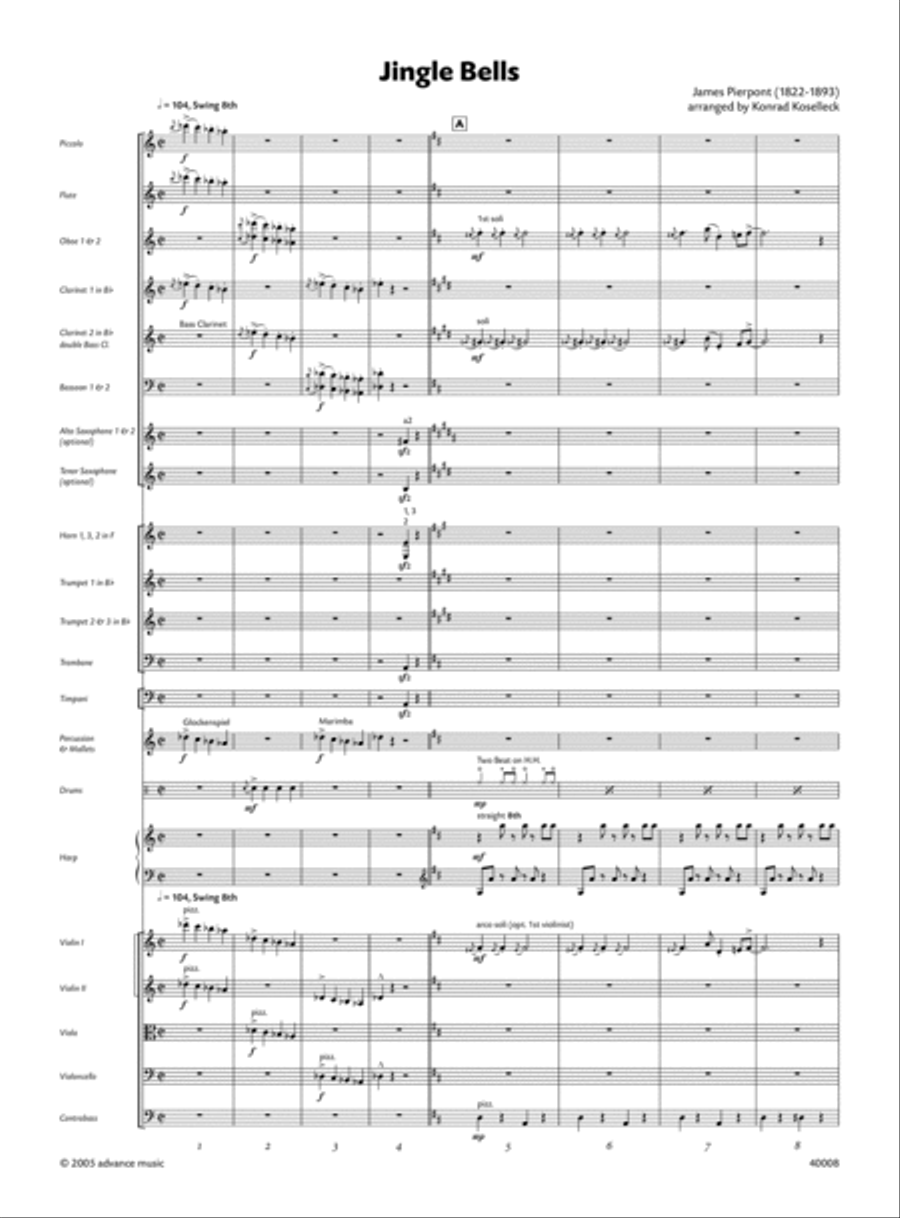 Jingle Bells by James Pierpont Full Orchestra - Sheet Music page 2