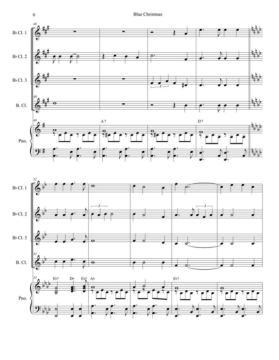 Blue Christmas Woodwind Ensemble scores gallery preview page 6