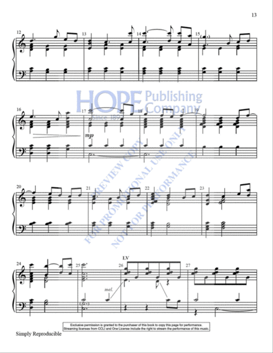 Simply Reproducible Hymns Handbell Choir scores gallery preview page 16