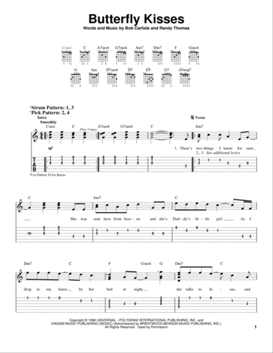 Butterfly Kisses Butterfly Kisses Acoustic Guitar scores gallery preview page 1